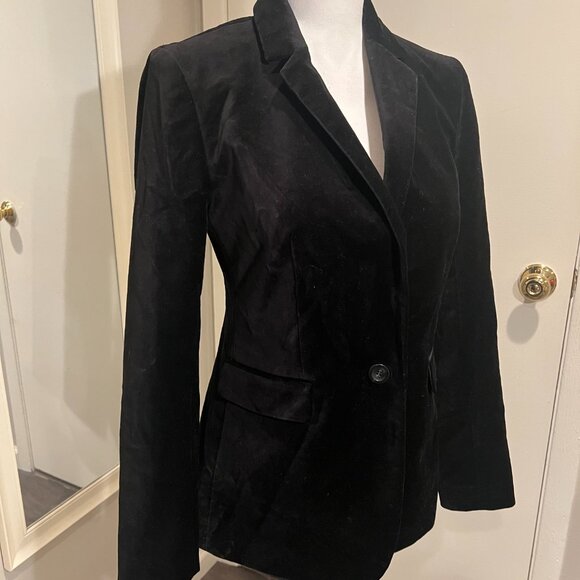 NWT Ann Taylor Black Velvet Single Button Jacket, SIze 4 - Picture 5 of 16